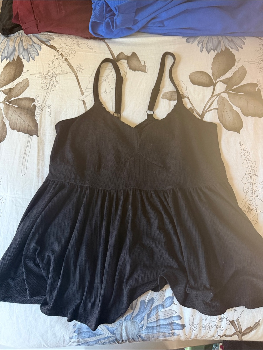 torrid Black Ribbed Peplum Tank Top